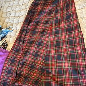 Plaid Tartan Skirt - Red and Green